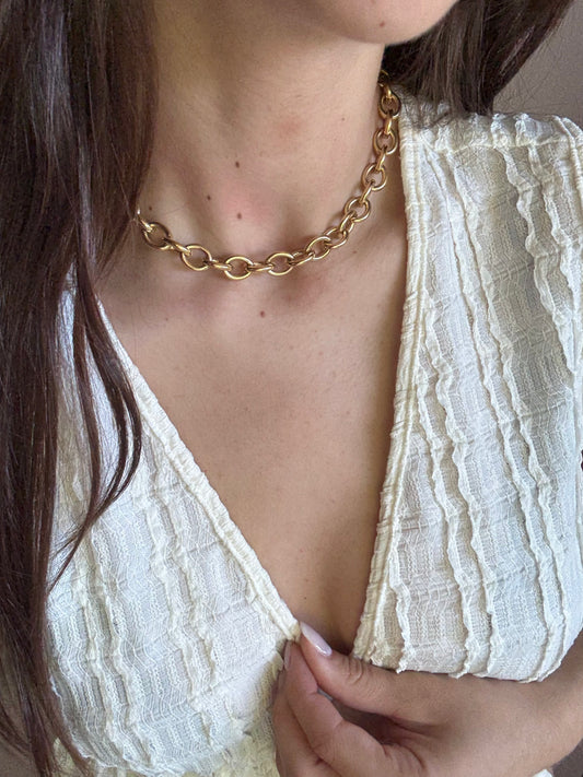 Collier maille ronde vintage