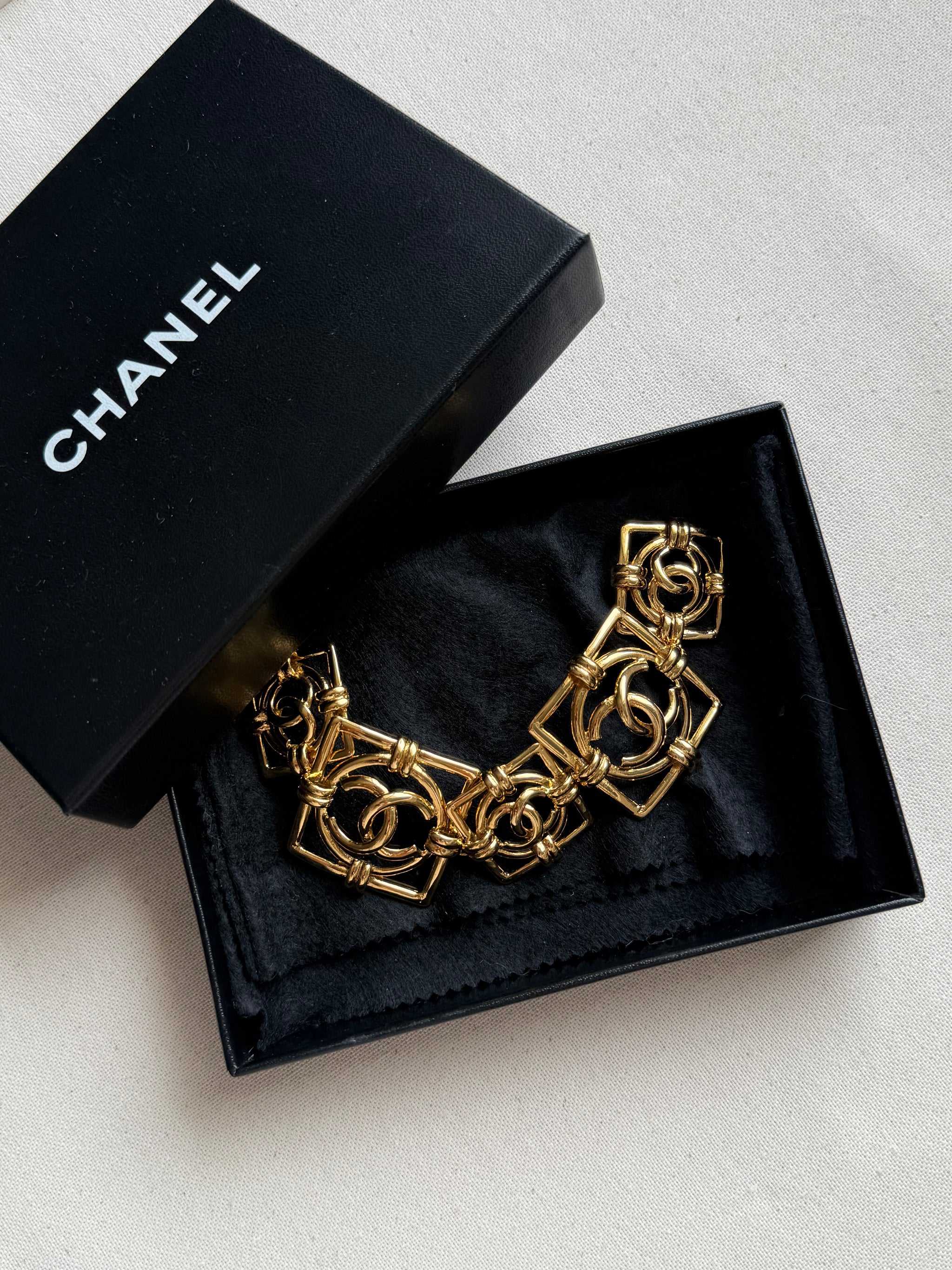 Bracelet Chanel vintage - Maillons carrés CC