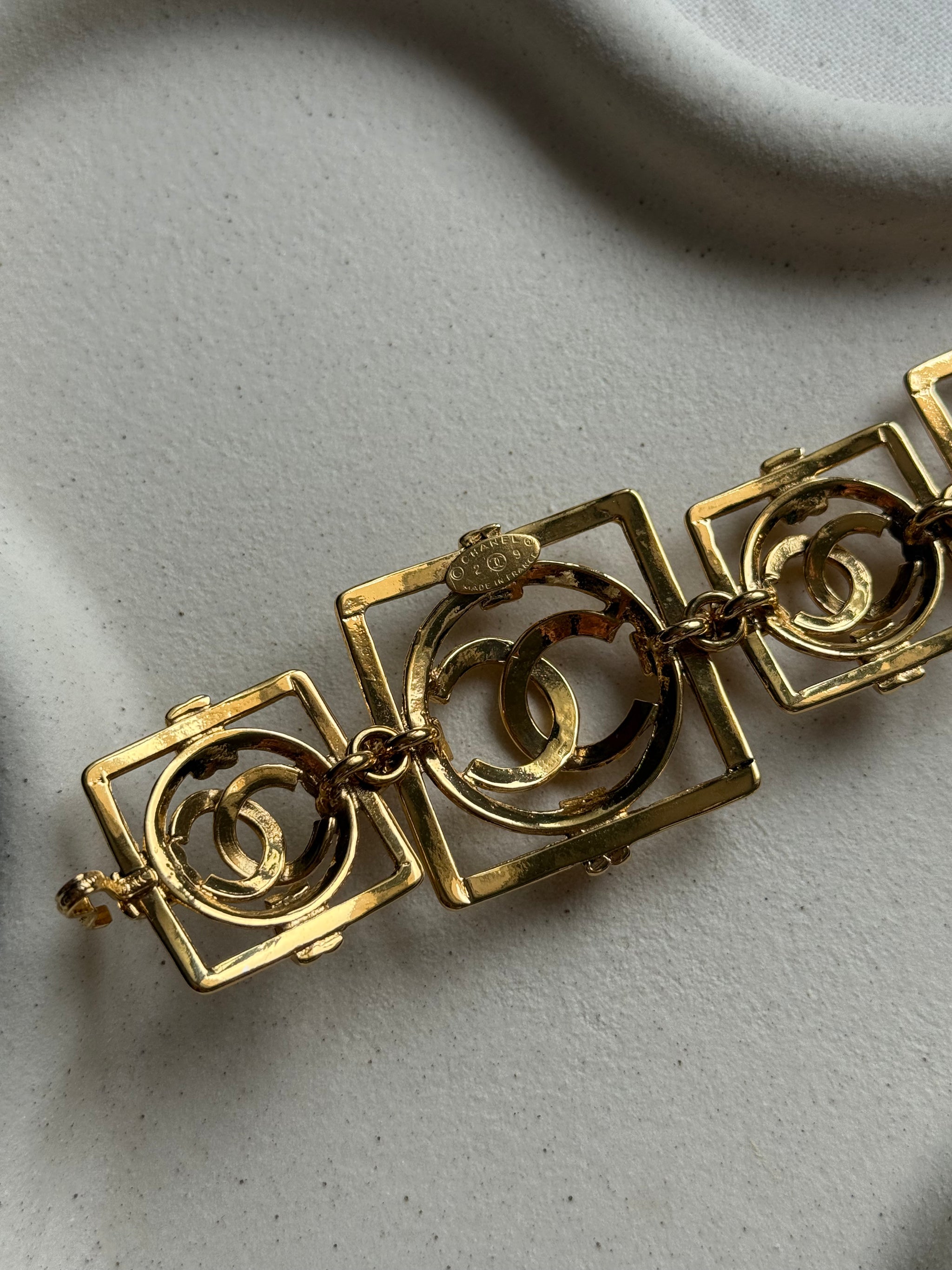 Bracelet Chanel vintage - Maillons carrés CC