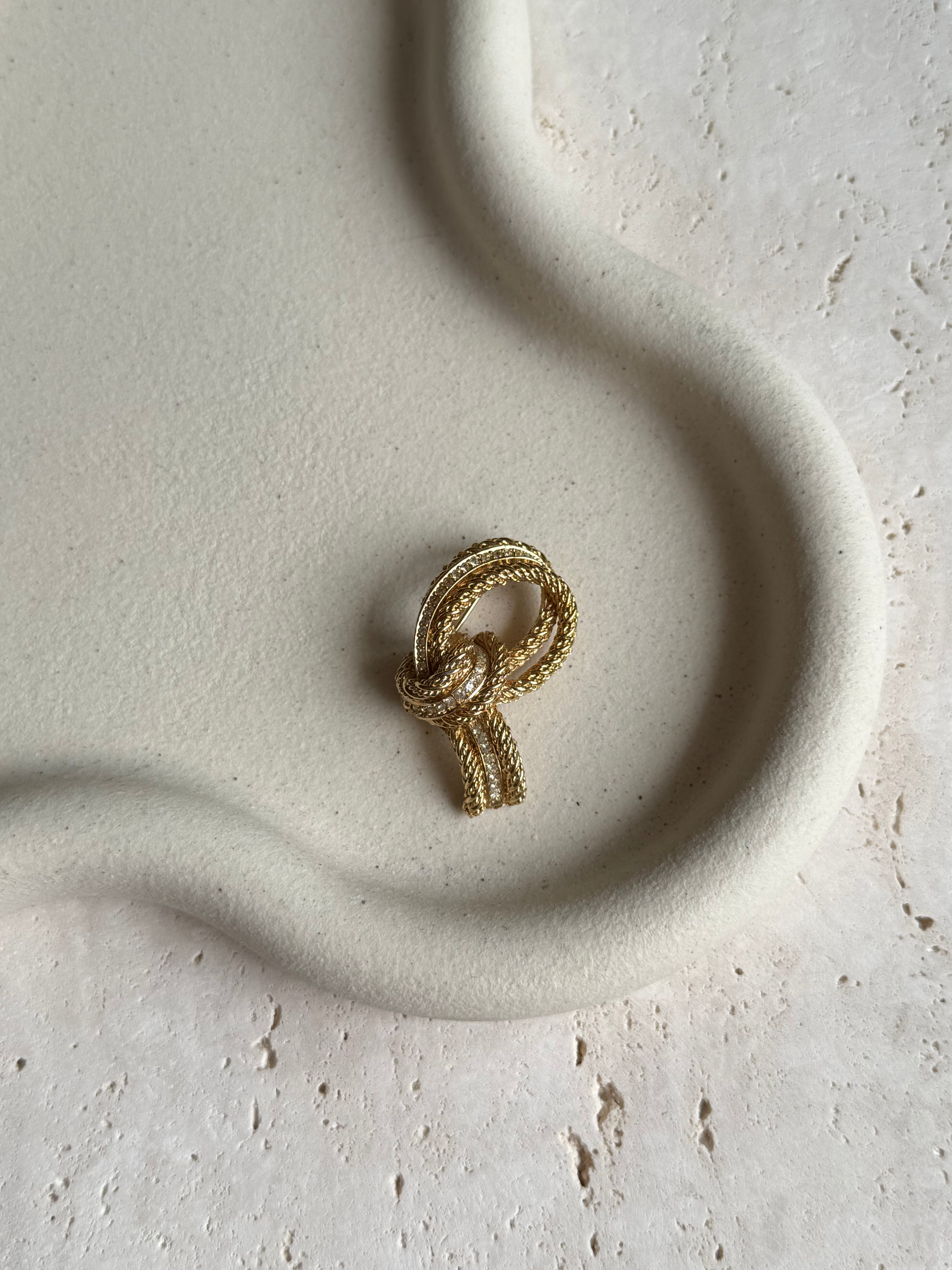 Broche Christian Dior vintage - Noeud orné de strass