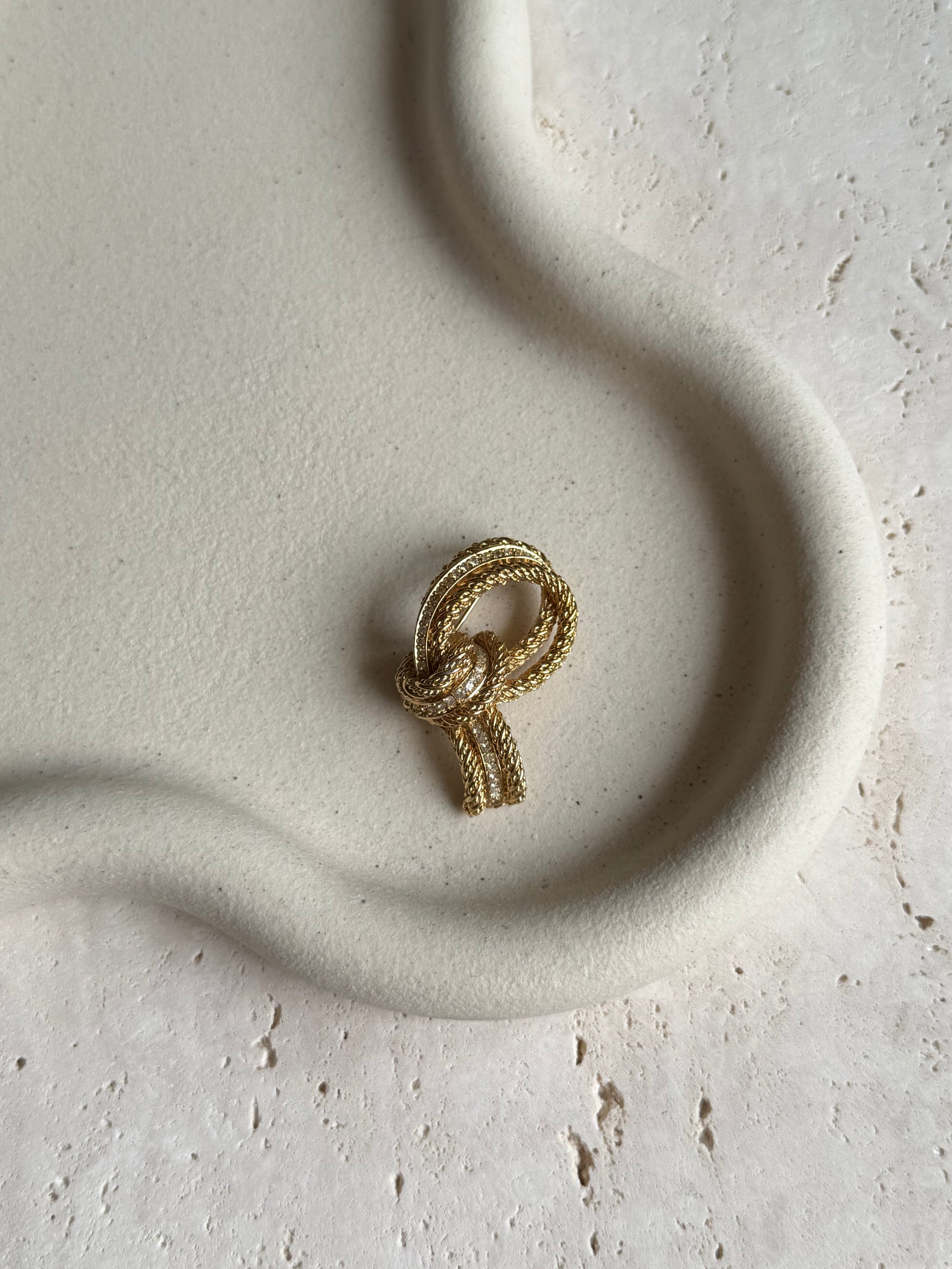 Broche Christian Dior vintage - Noeud orné de strass