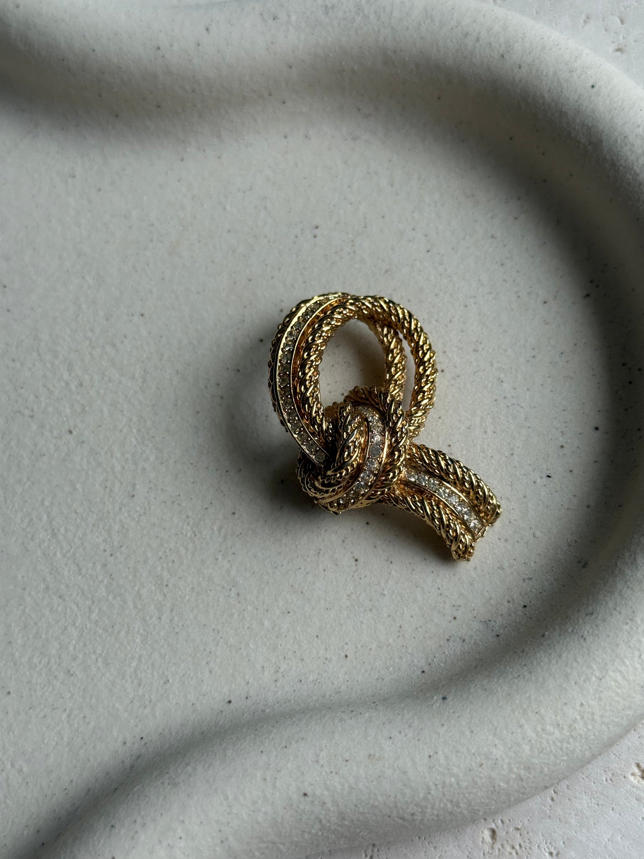 Broche Christian Dior vintage - Noeud orné de strass