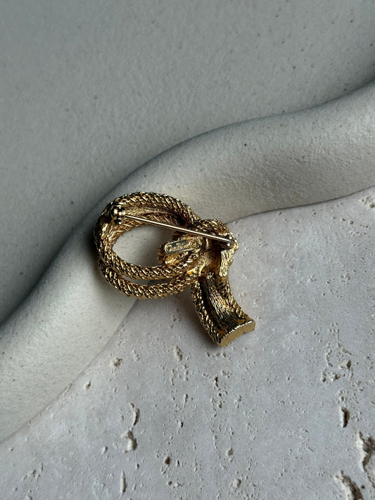 Broche Christian Dior vintage - Noeud orné de strass