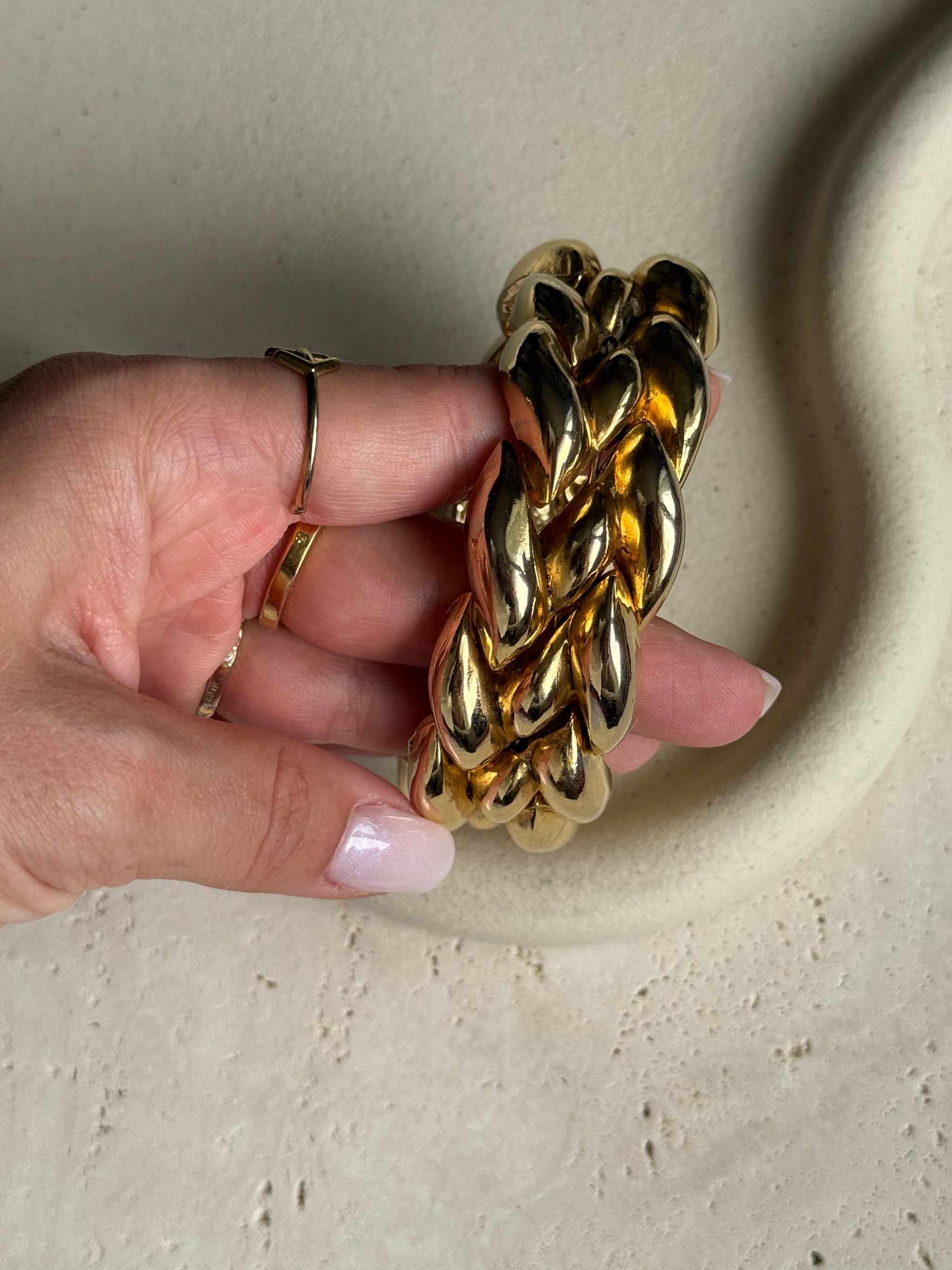 Bracelet Ungaro vintage – Maille épi articulée