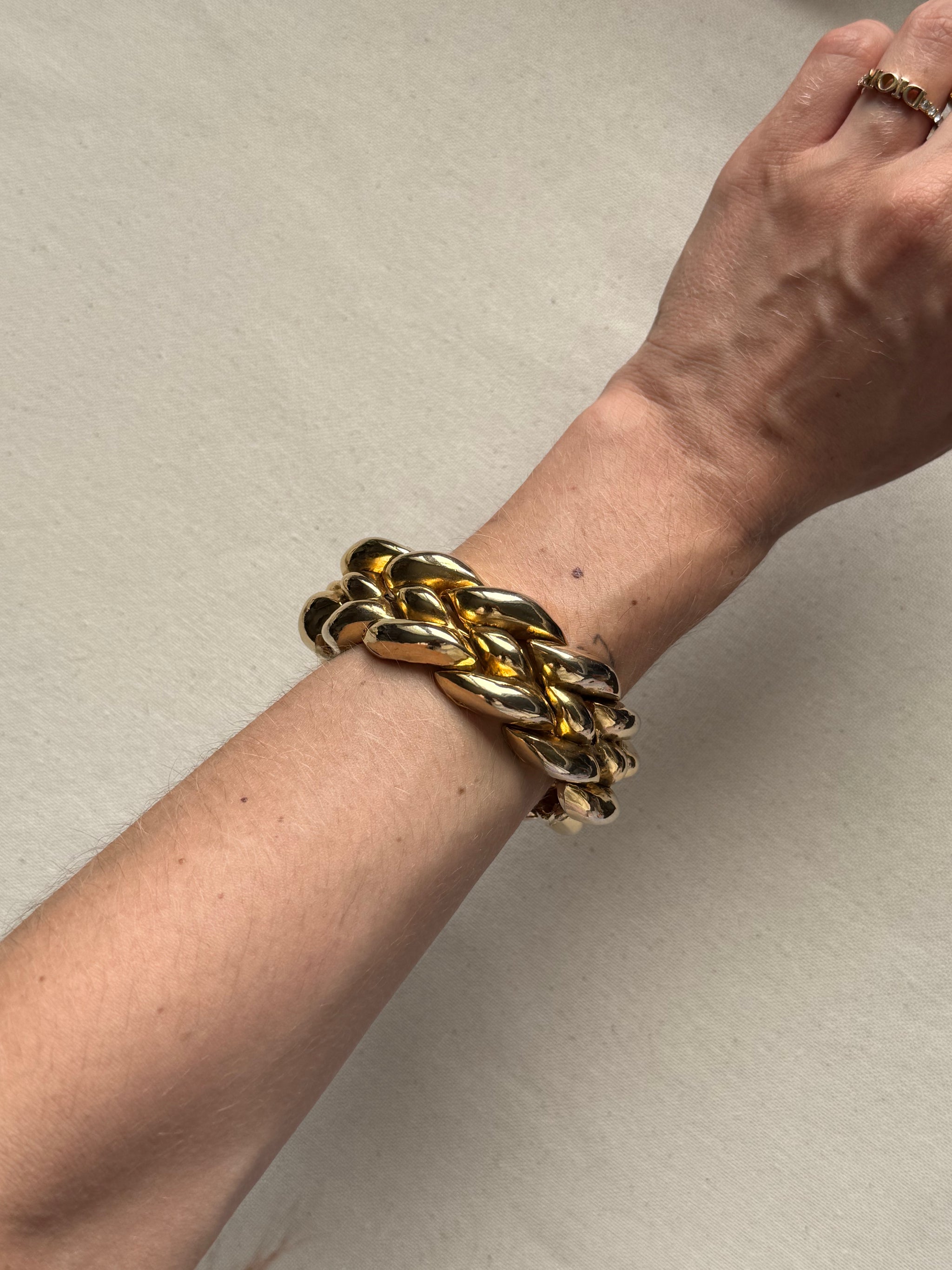 Bracelet Ungaro vintage – Maille épi articulée