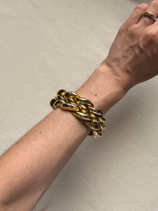 Bracelet Ungaro vintage – Maille épi articulée