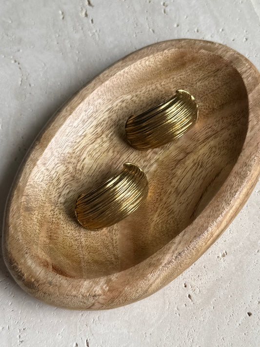 Boucles d’oreilles YSL vintage - Créoles XXL texturées