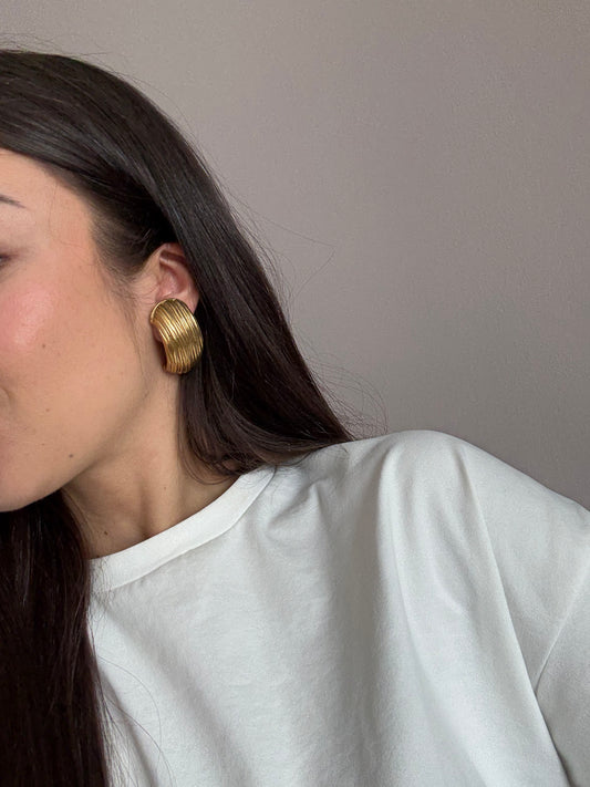 Boucles d’oreilles YSL vintage - Créoles XXL texturées