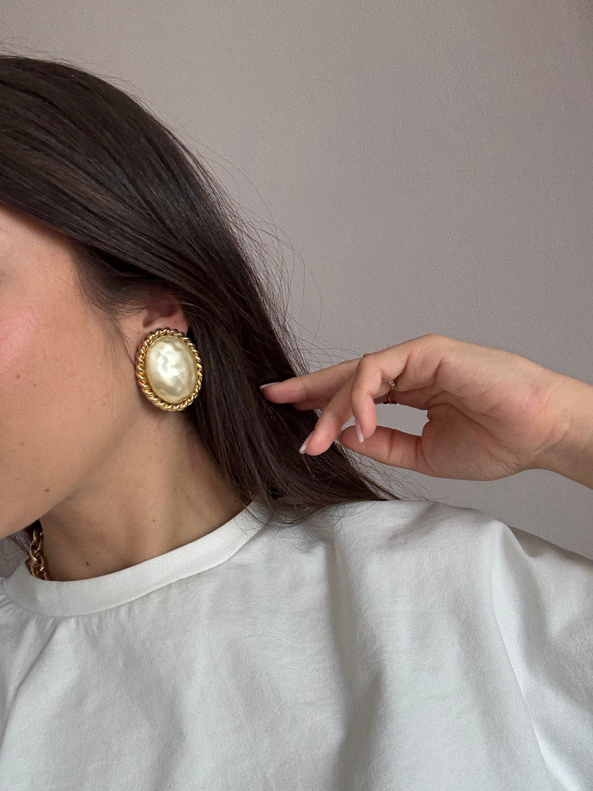 Boucles d'oreilles Édouard Rambaud vintage - perles fantaisies XXL