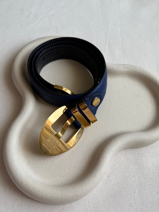 Ceinture Givenchy vintage - Cuir bleu marine