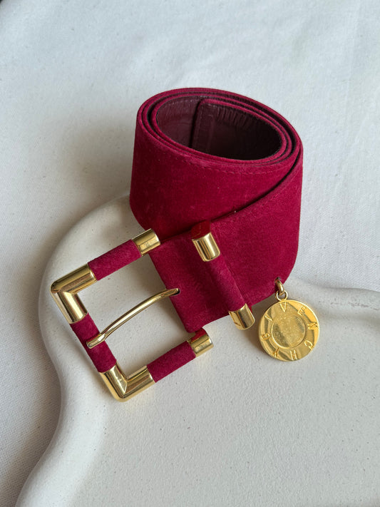 Ceinture Givenchy vintage - Daim framboise