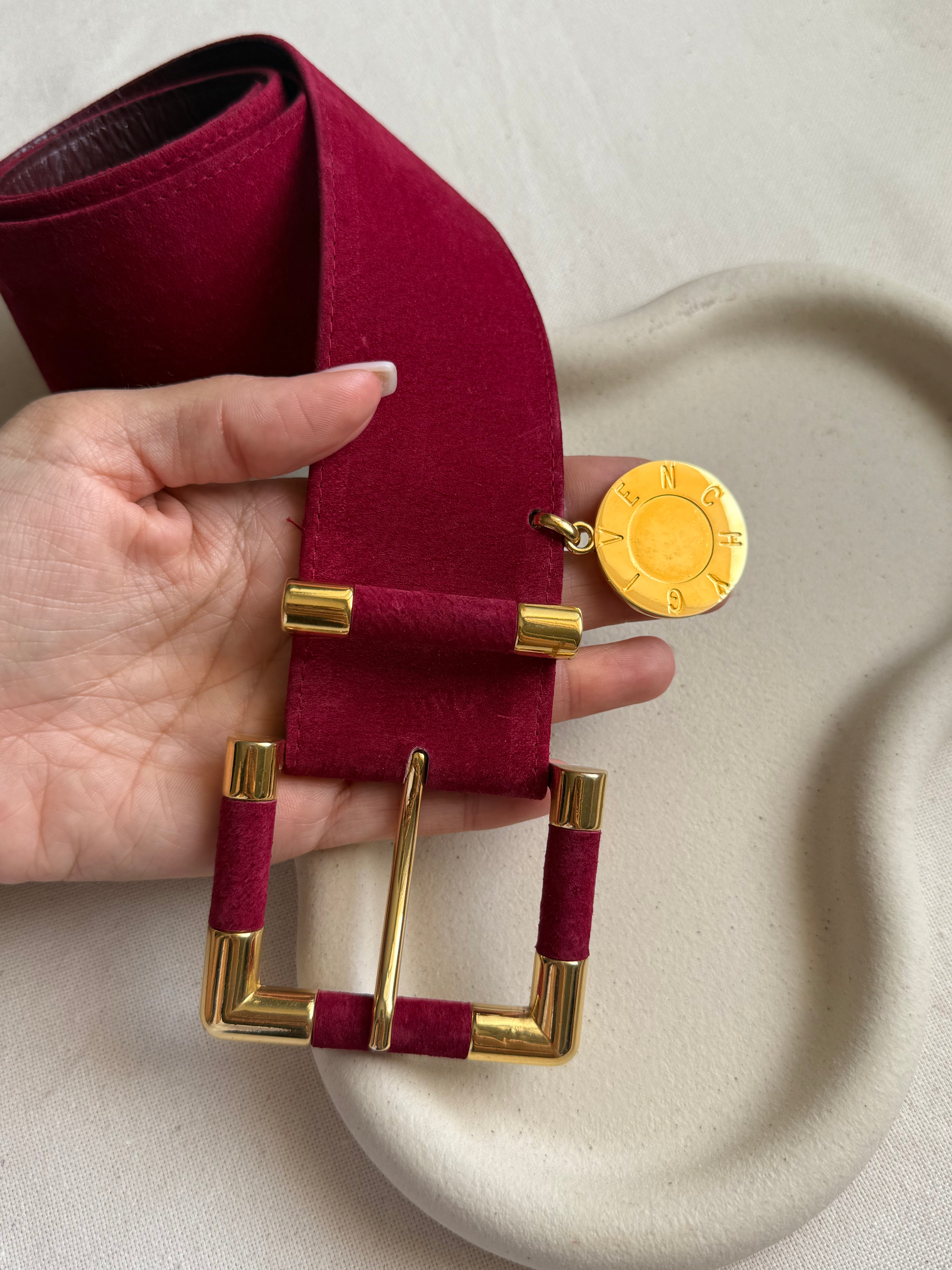 Ceinture Givenchy vintage - Daim framboise