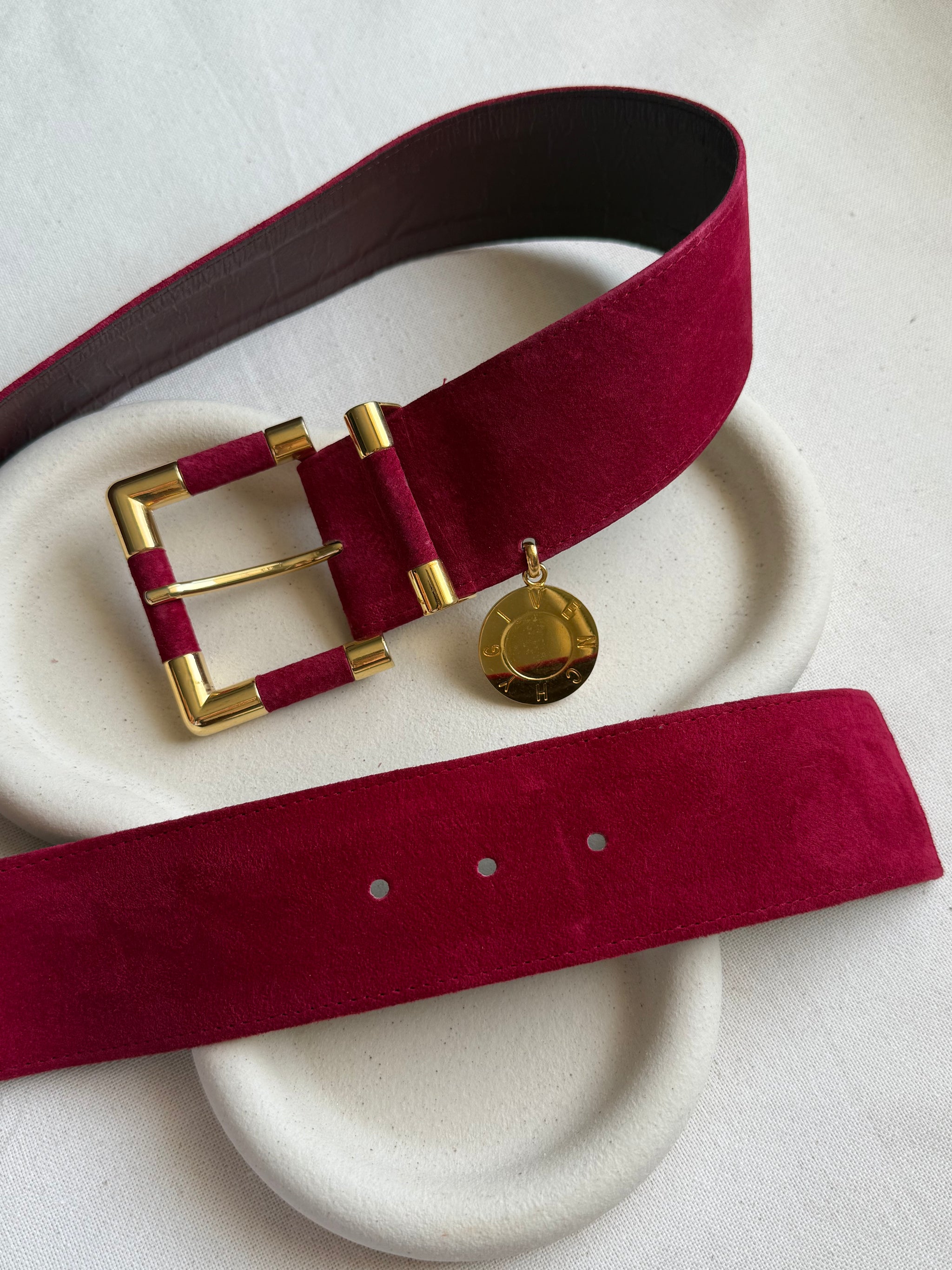 Ceinture Givenchy vintage - Daim framboise