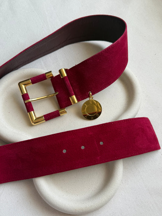 Ceinture Givenchy vintage - Daim framboise