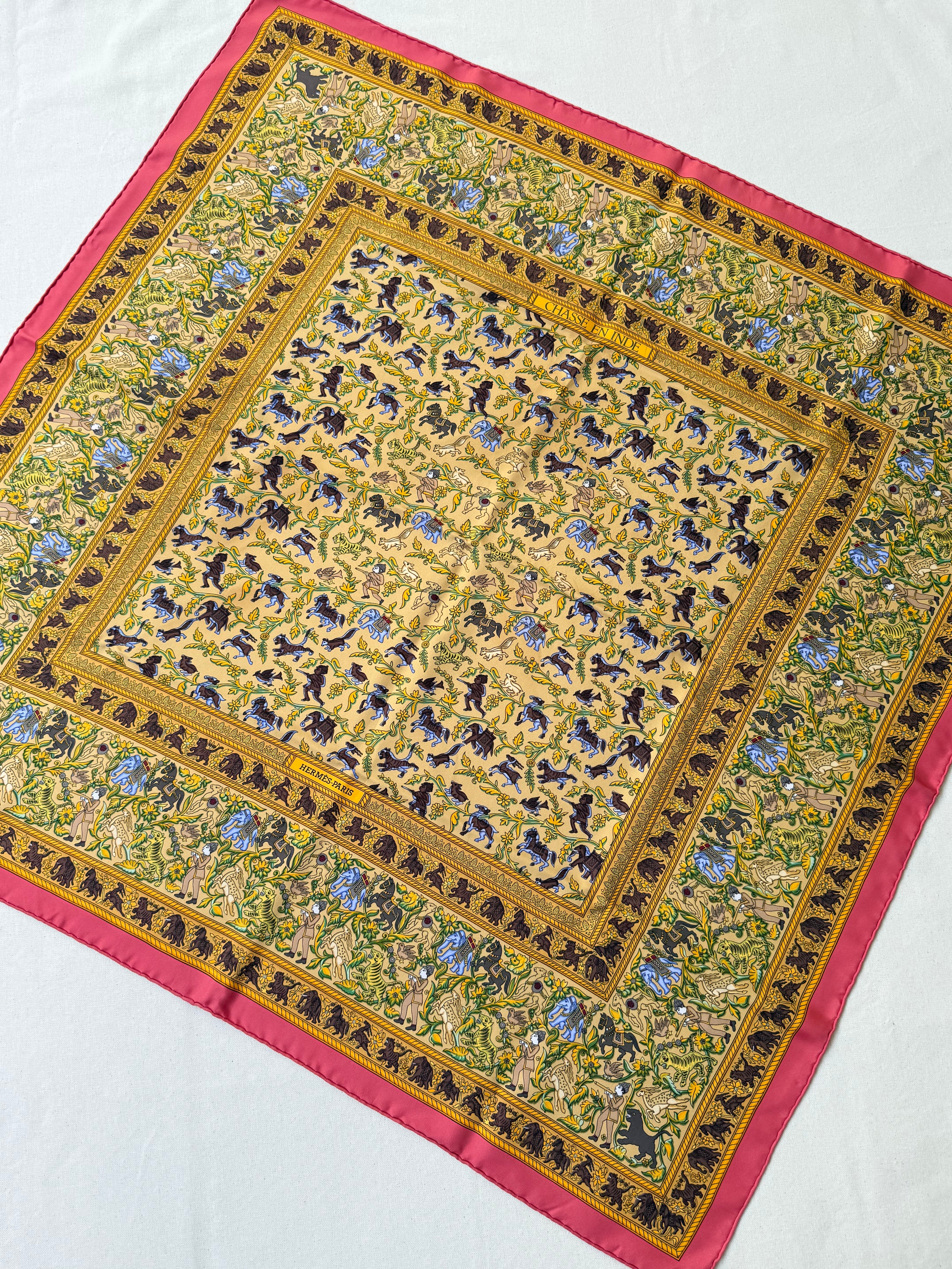 Foulard Hermès – Modèle Chasse en Inde