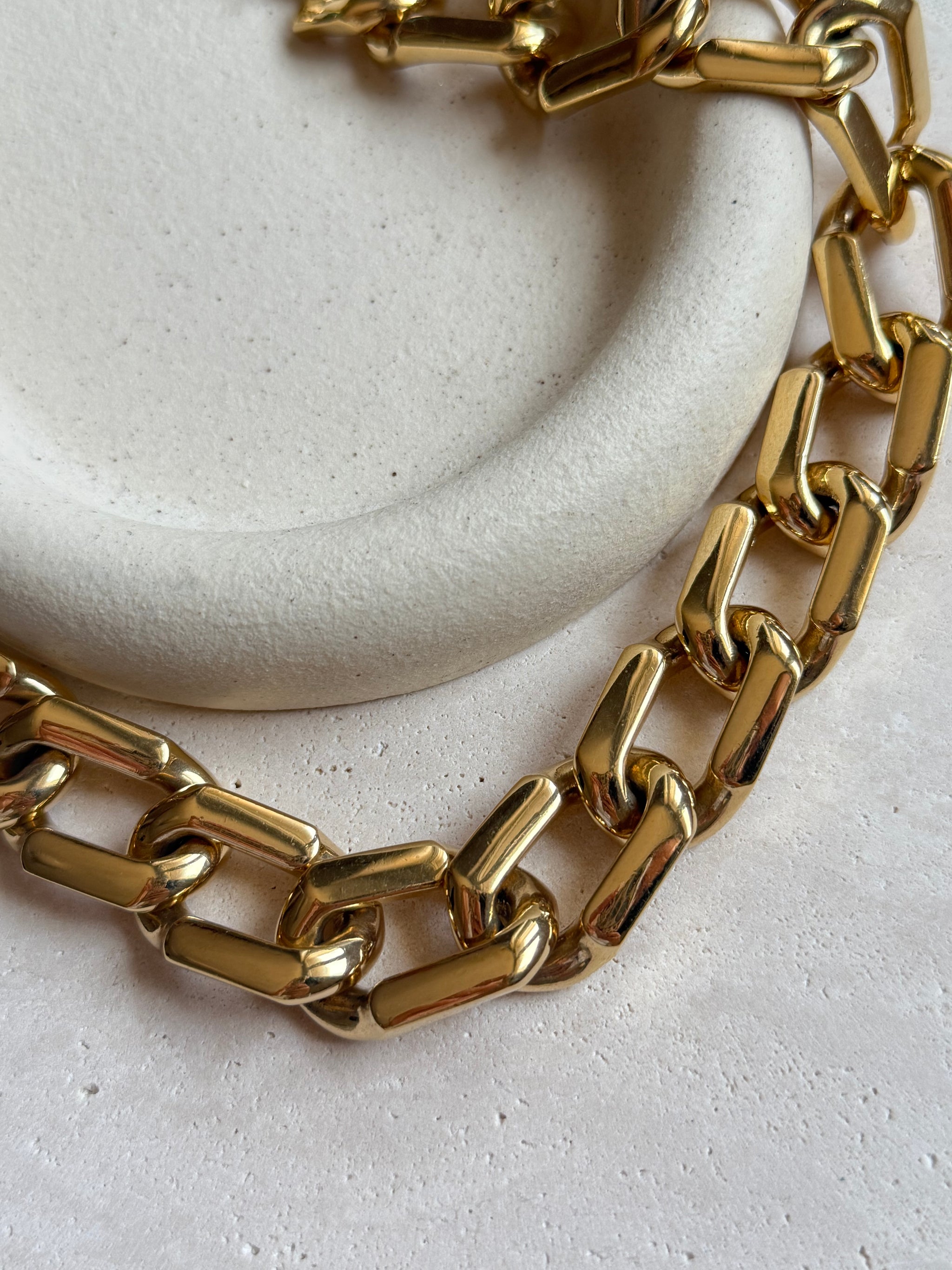Collier grosse maille rectangle vintage