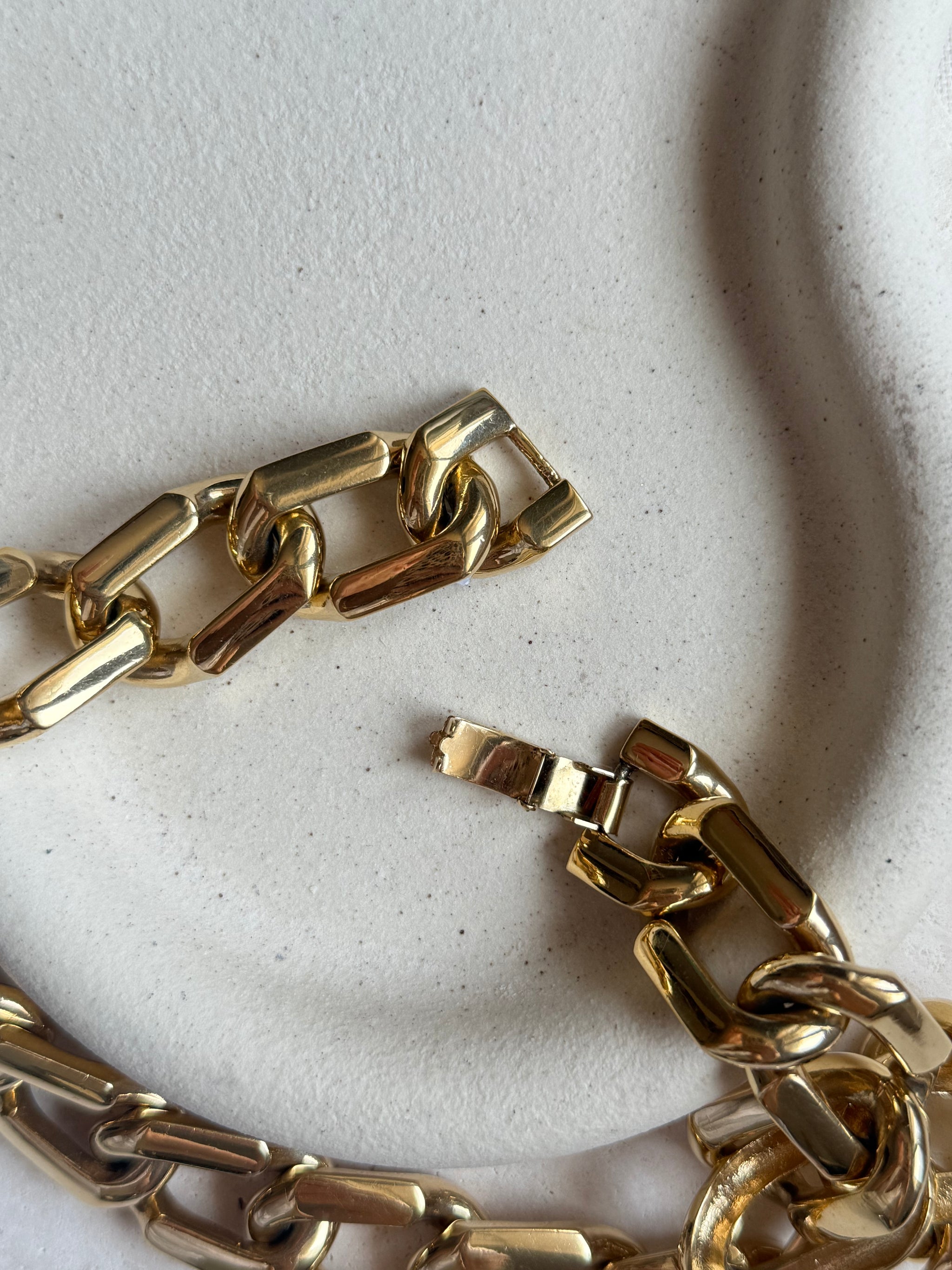 Collier grosse maille rectangle vintage
