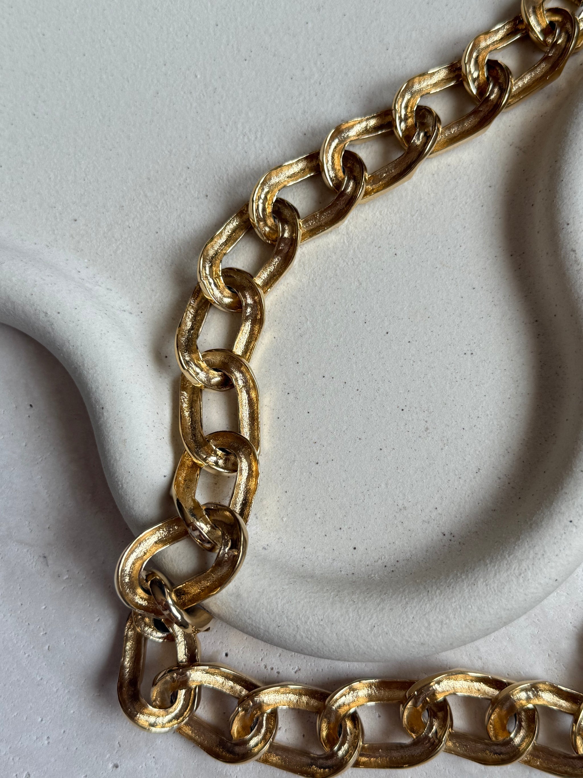 Collier grosse maille rectangle vintage