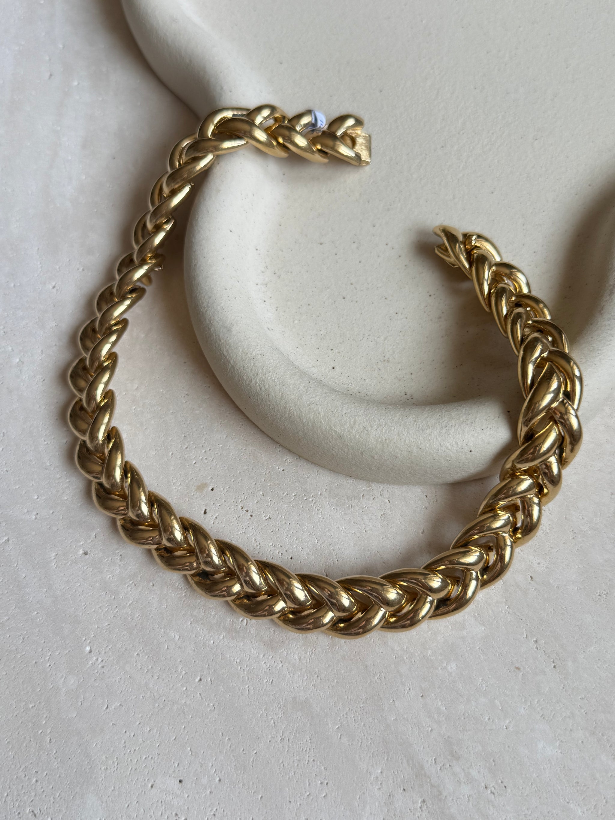 Collier ras du cou maille épi vintage