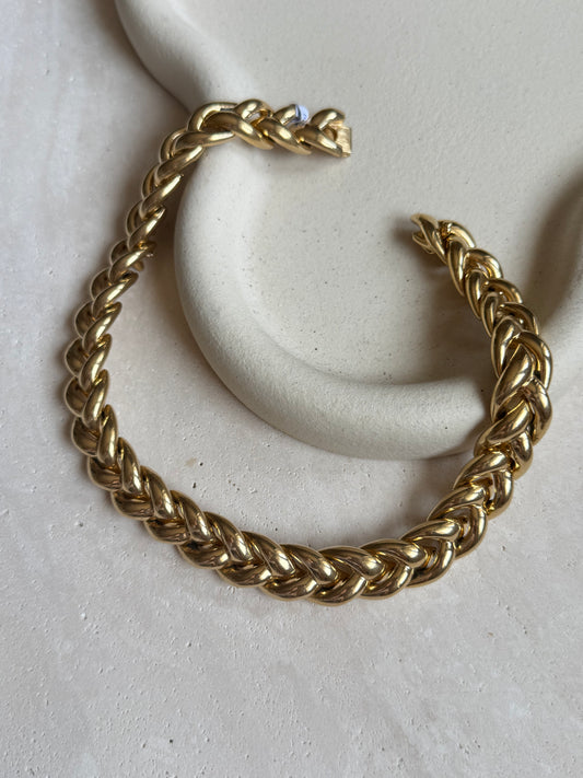 Collier ras du cou maille épi vintage