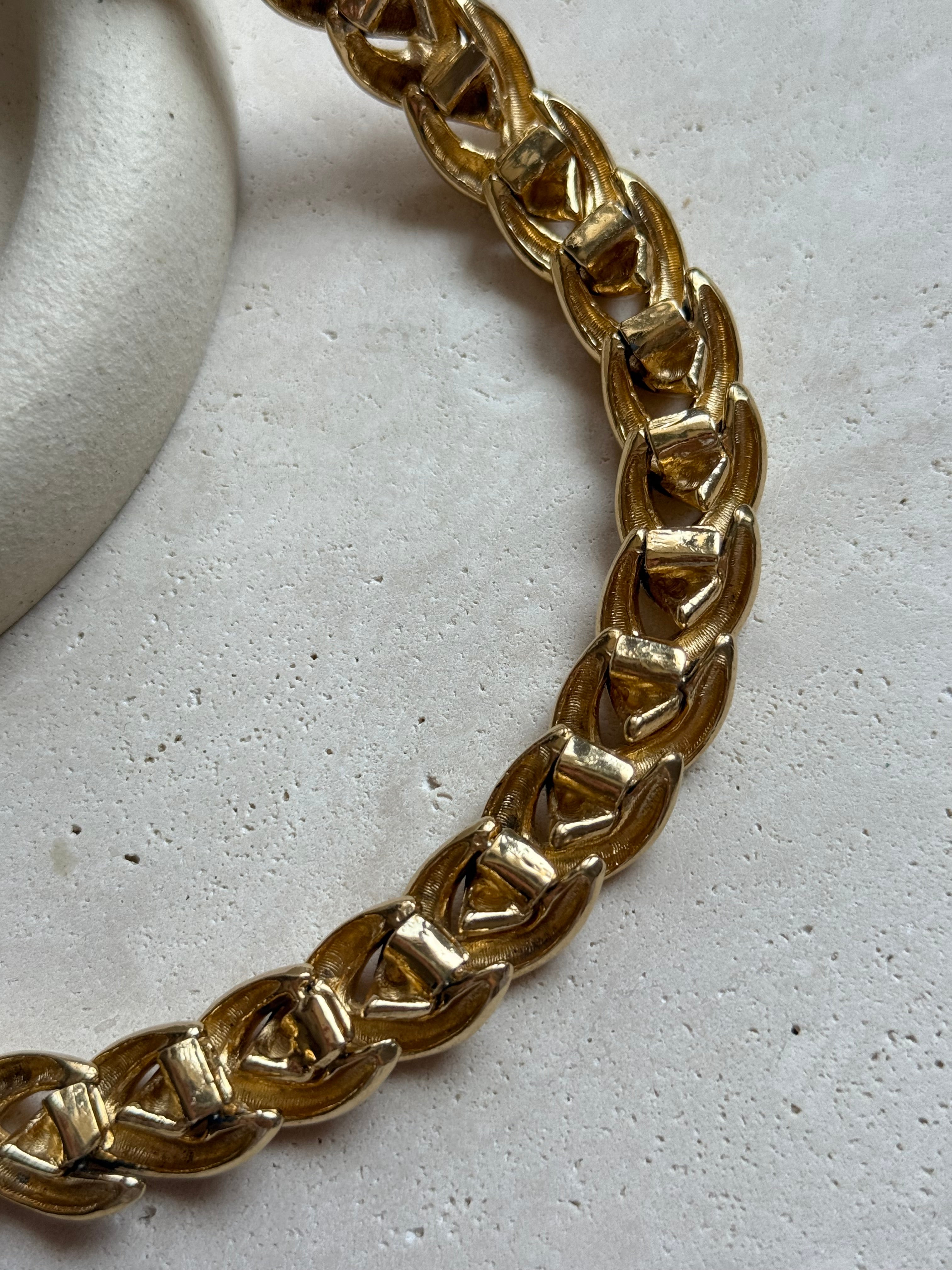 Collier ras du cou maille épi vintage