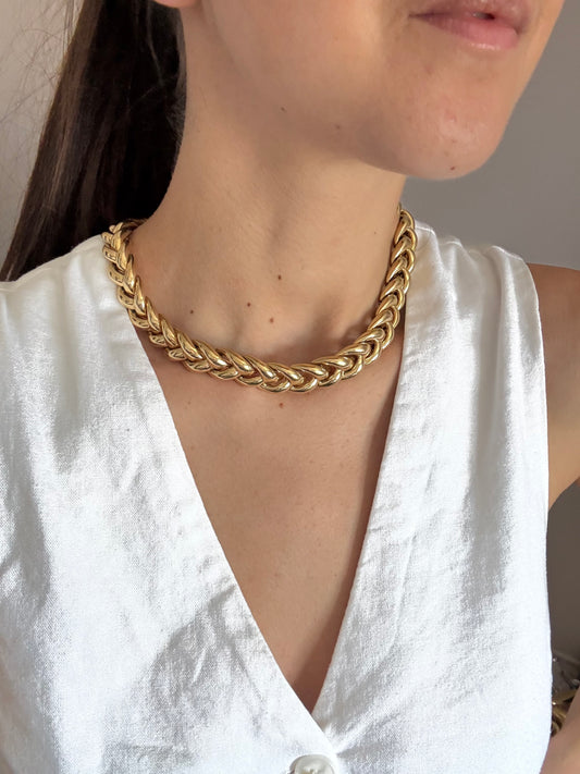 Collier ras du cou maille épi vintage
