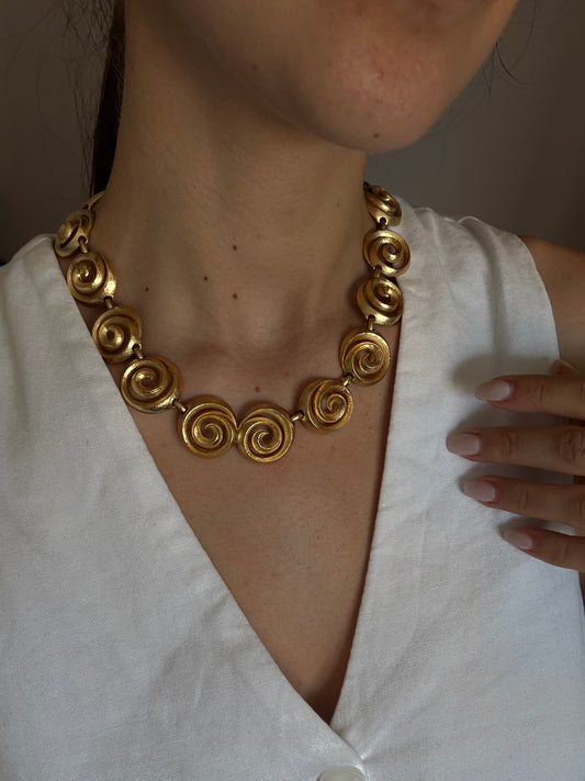 Collier vintage maille escargot Helena Rubinstein