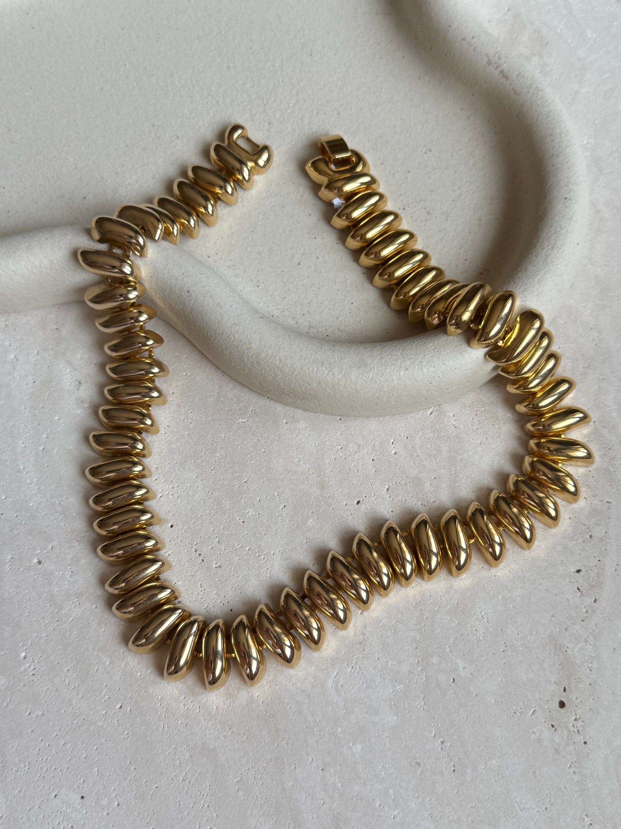 Collier vintage maille bombée