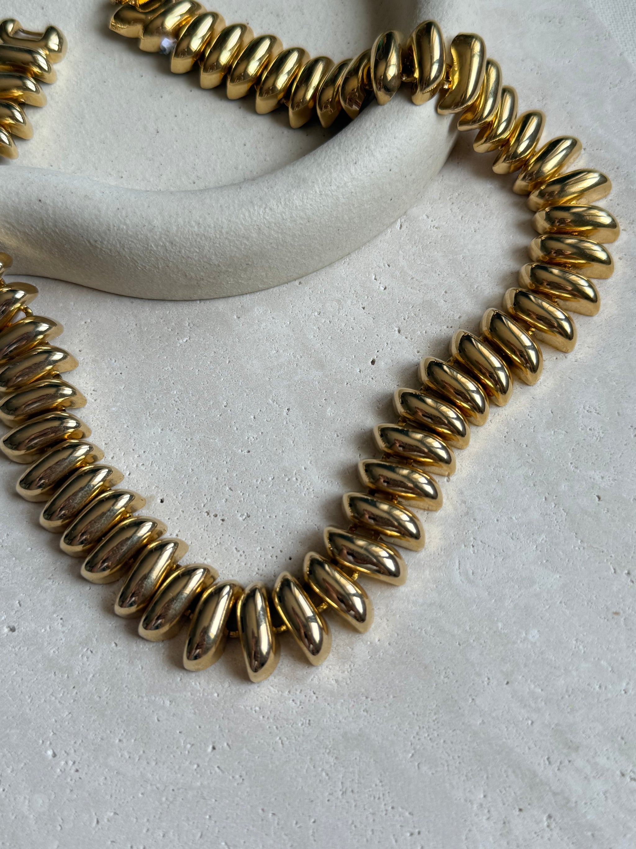 Collier vintage maille bombée