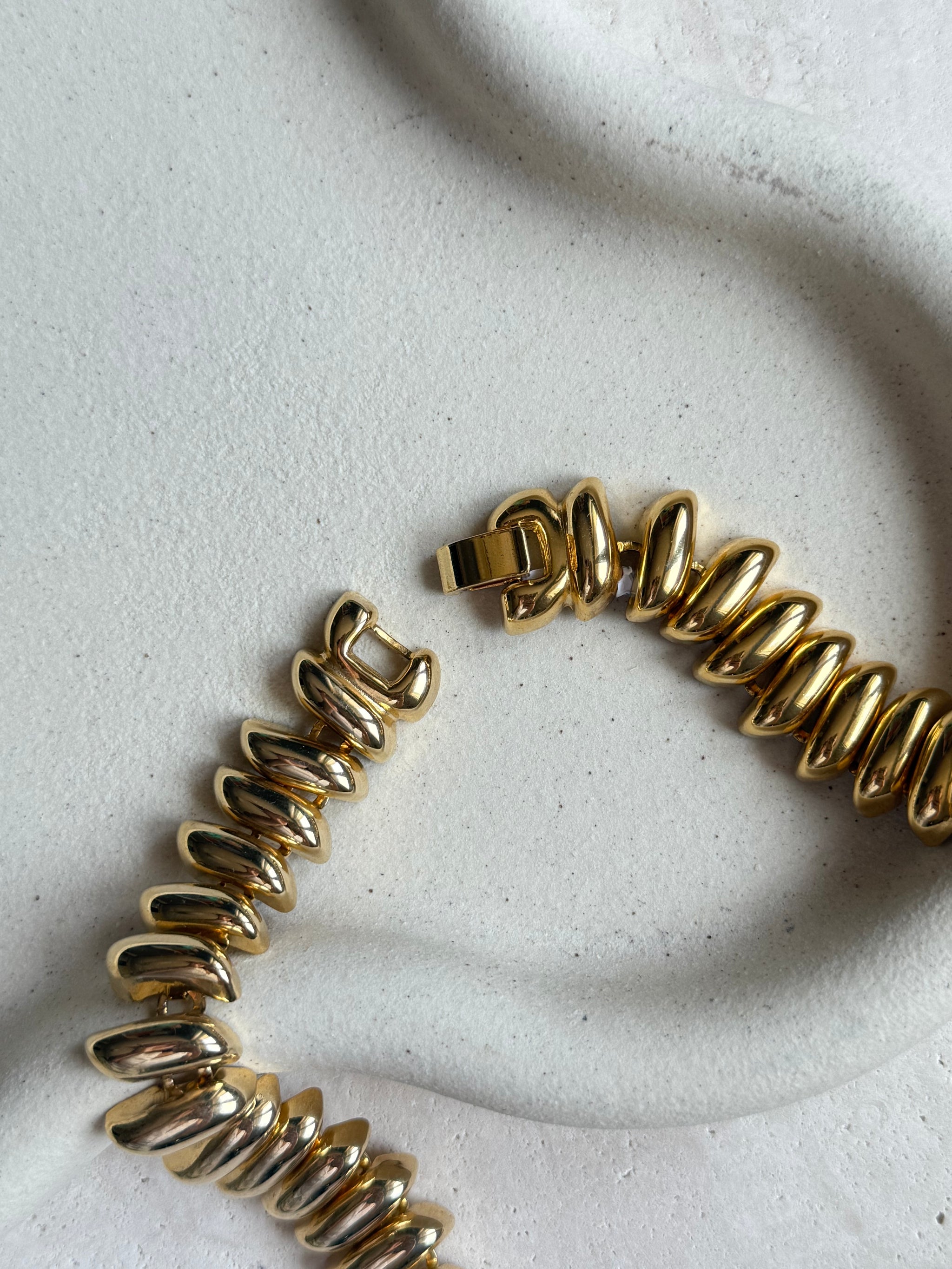 Collier vintage maille bombée