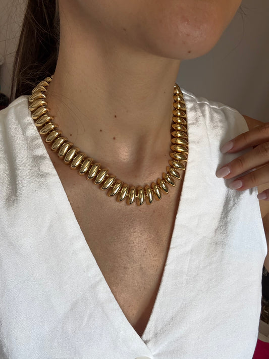 Collier vintage maille bombée