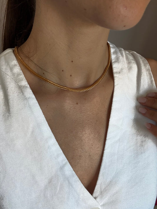 Collier vintage maille fine carrée