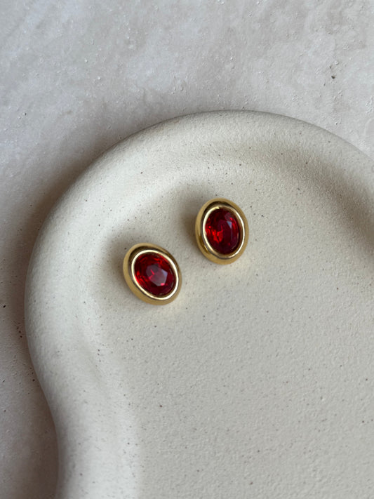 Boucles d’oreilles vintage rouges