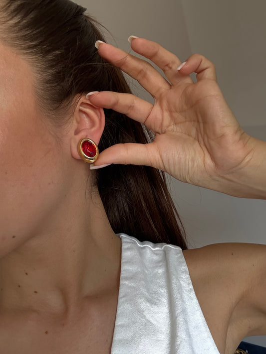 Boucles d’oreilles vintage rouges
