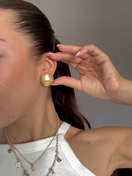 Boucles d’oreilles vintage perles fantaisies