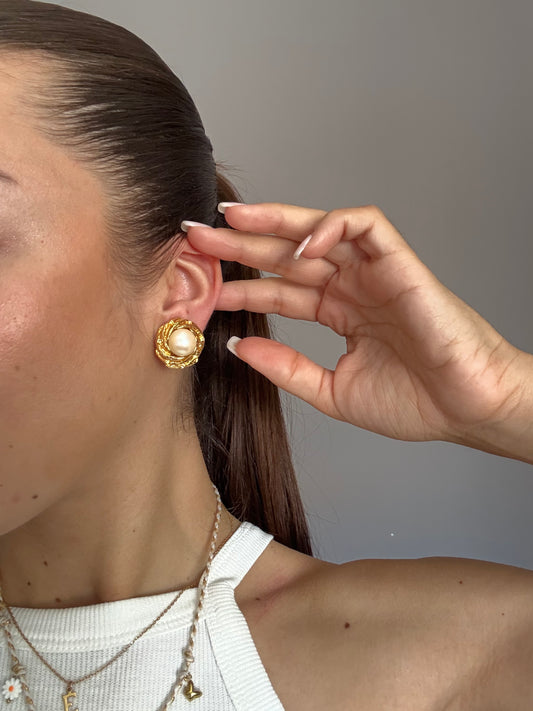 Boucles d’oreilles vintage perles fantaisies