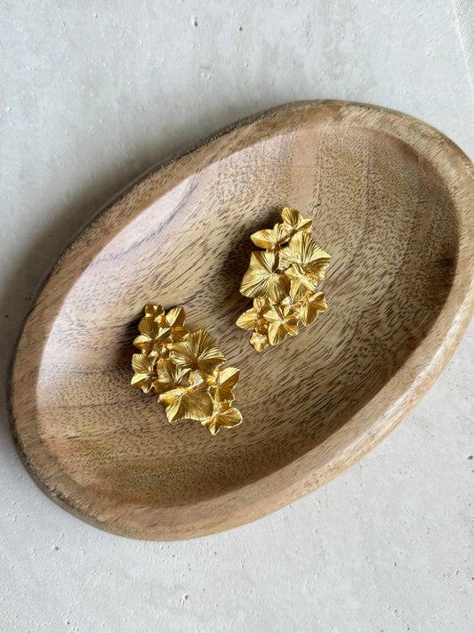 Boucles d’oreilles vintage feuilles dorées Dolce Vita