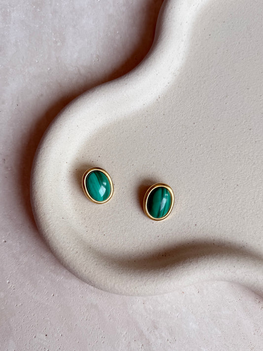 Boucles d’oreilles vintage vertes ovales