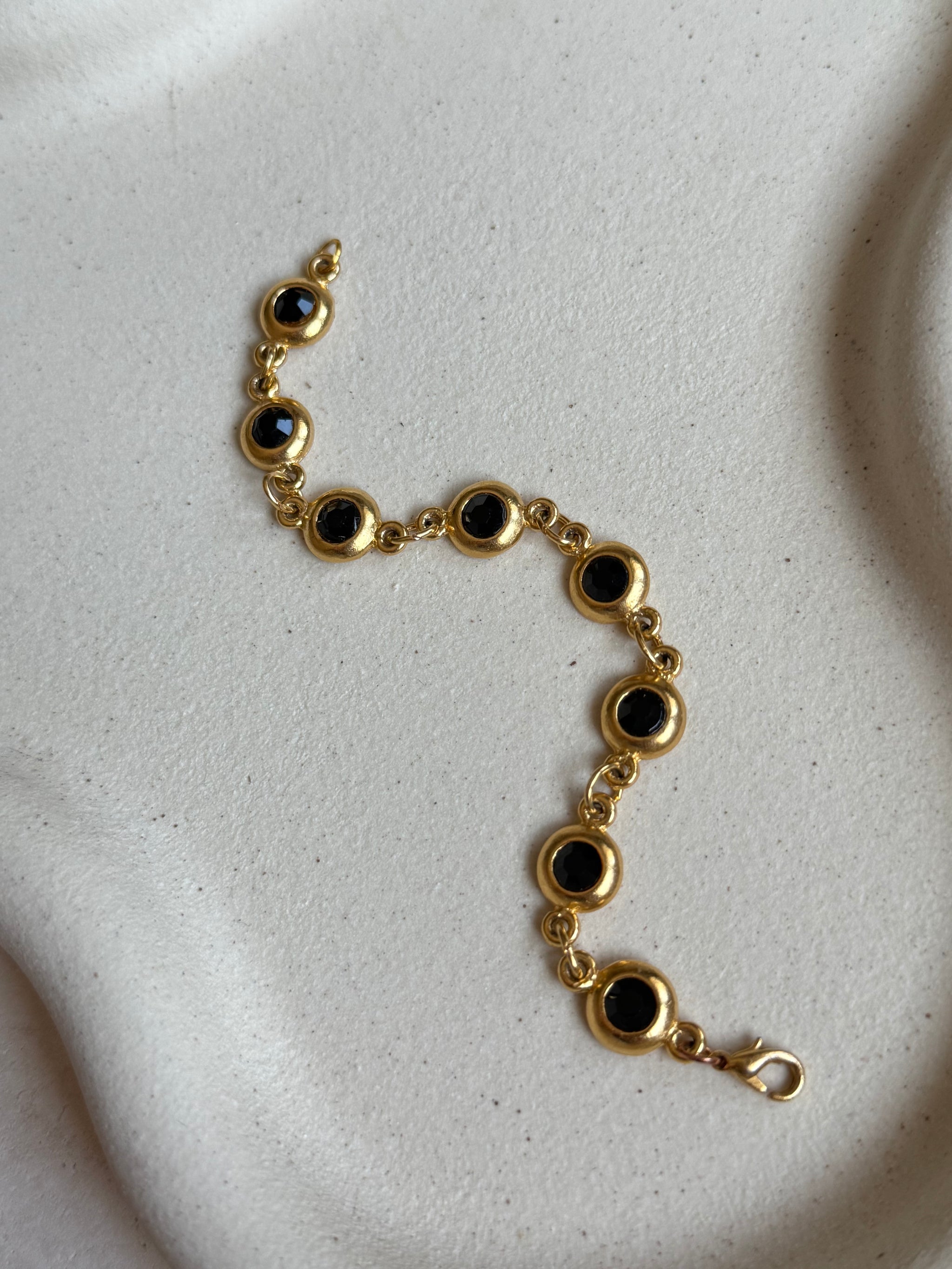 Bracelet vintage - strass noirs