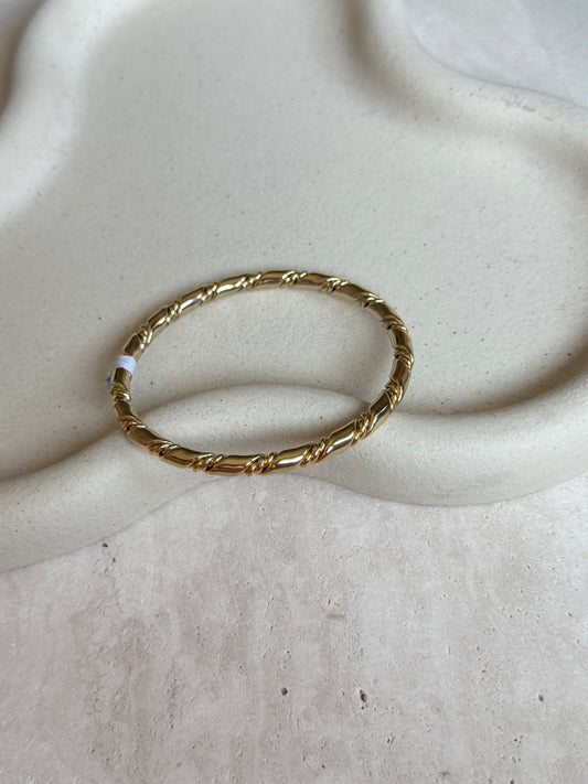 Jonc vintage doré tressé