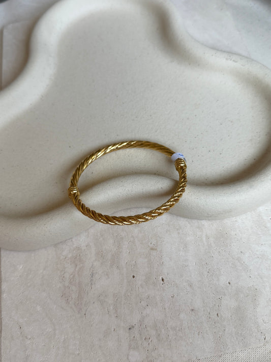 Jonc vintage doré tressé