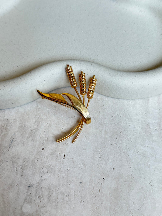 Broche blé doré vintage