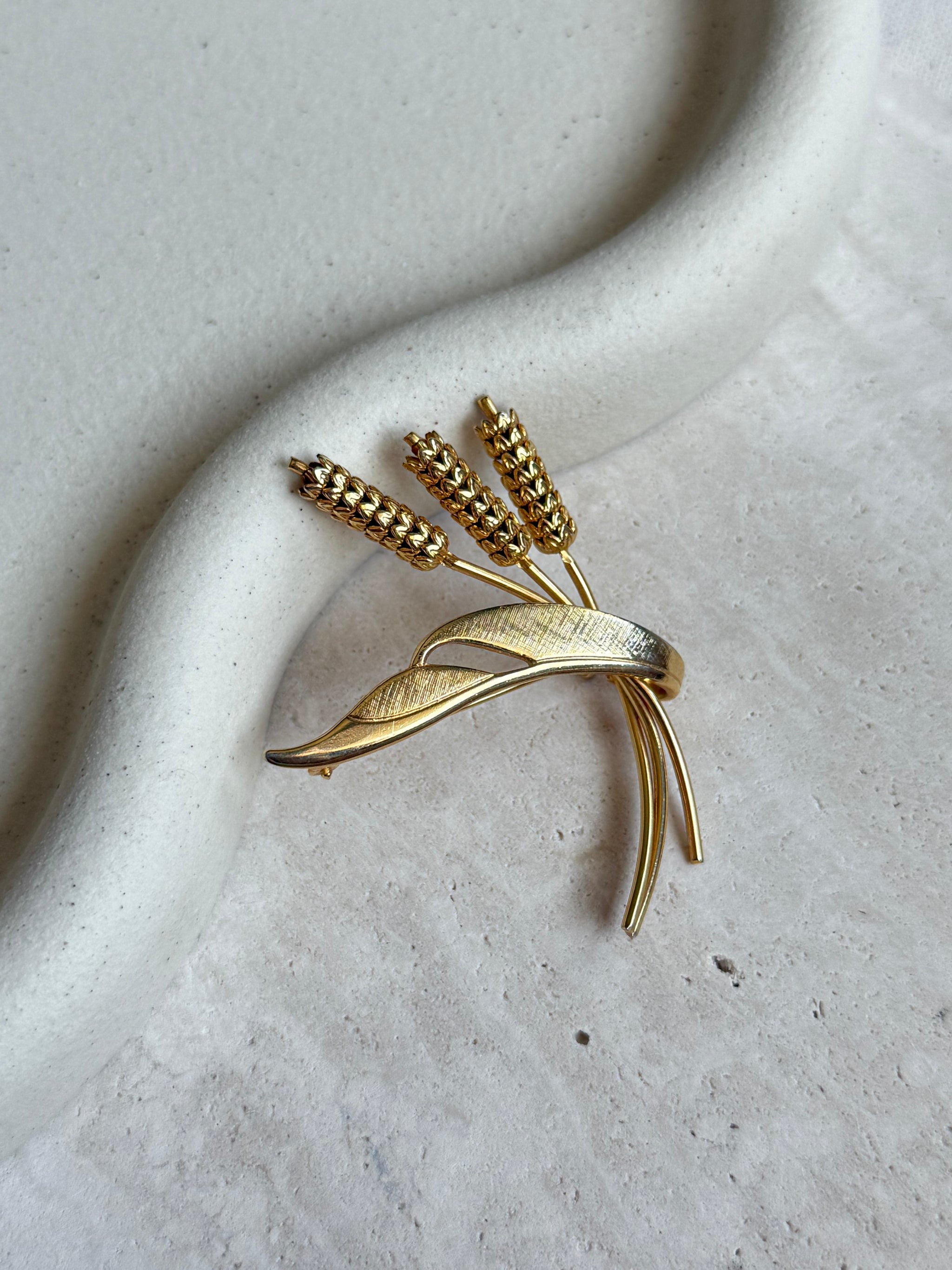 Broche blé doré vintage