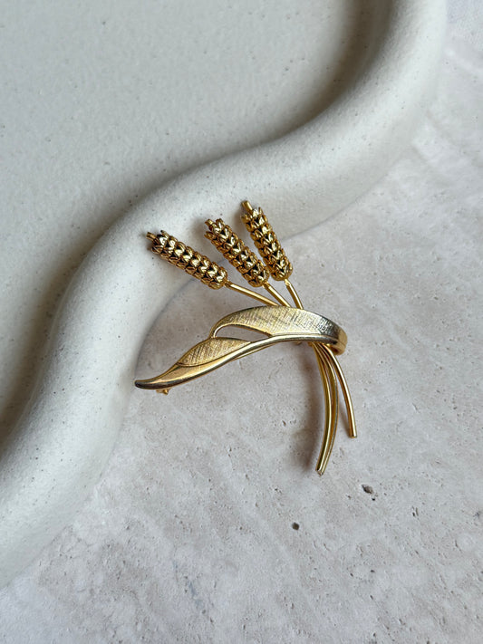 Broche blé doré vintage
