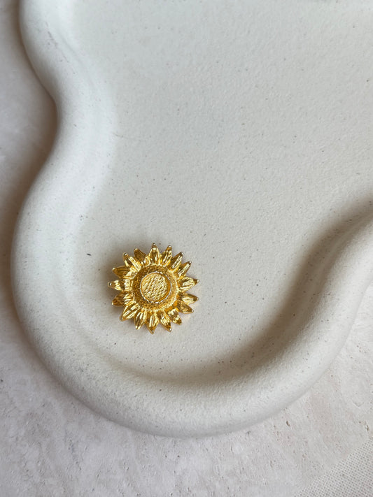 Broche tournesol doré vintage