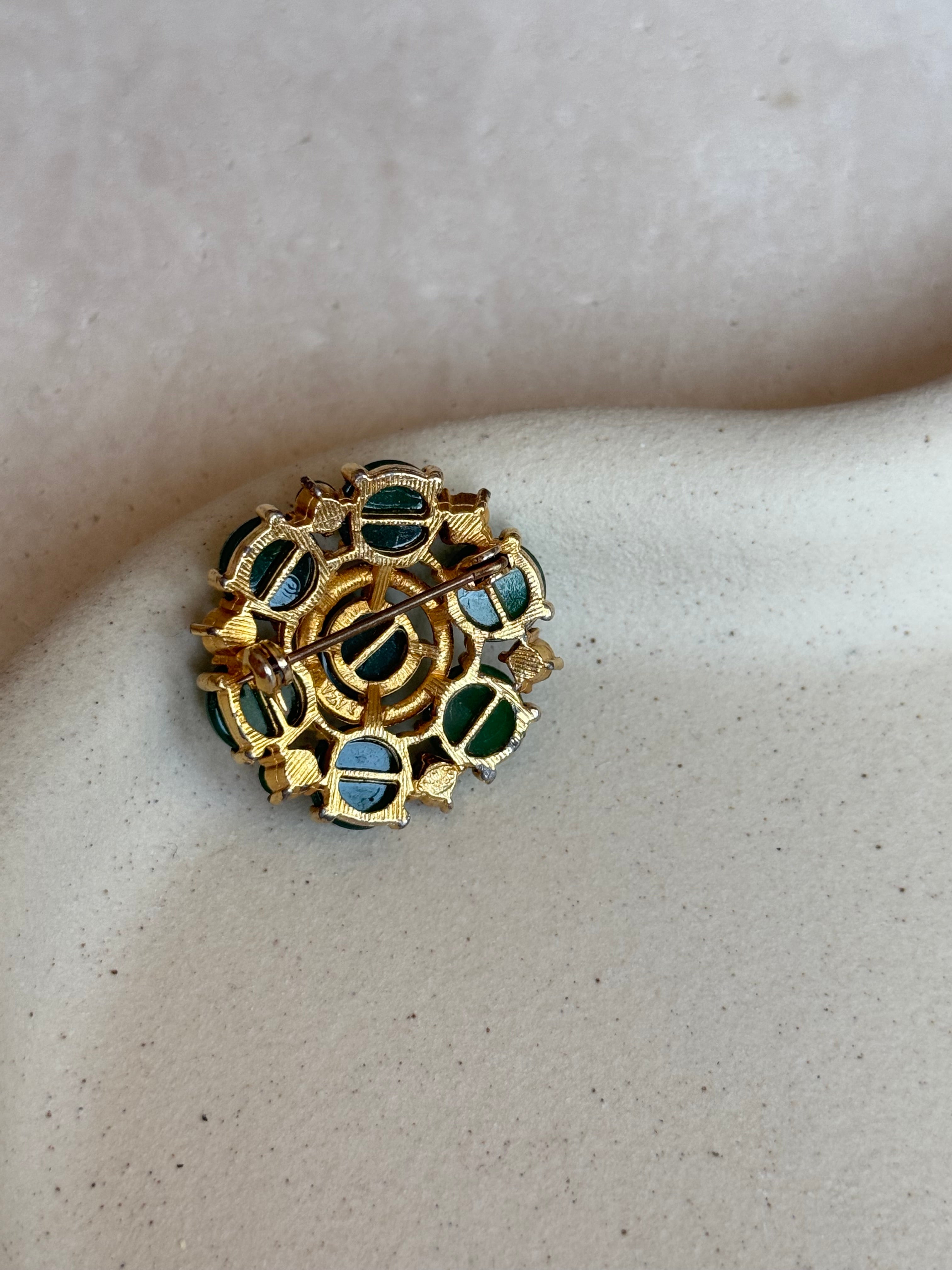 Vintage green Sphinx brooch