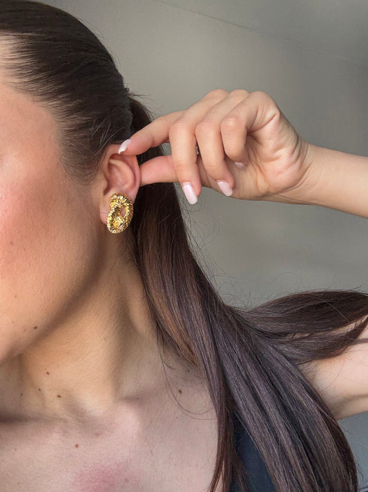 Boucles d’oreilles vintage serpents dorés