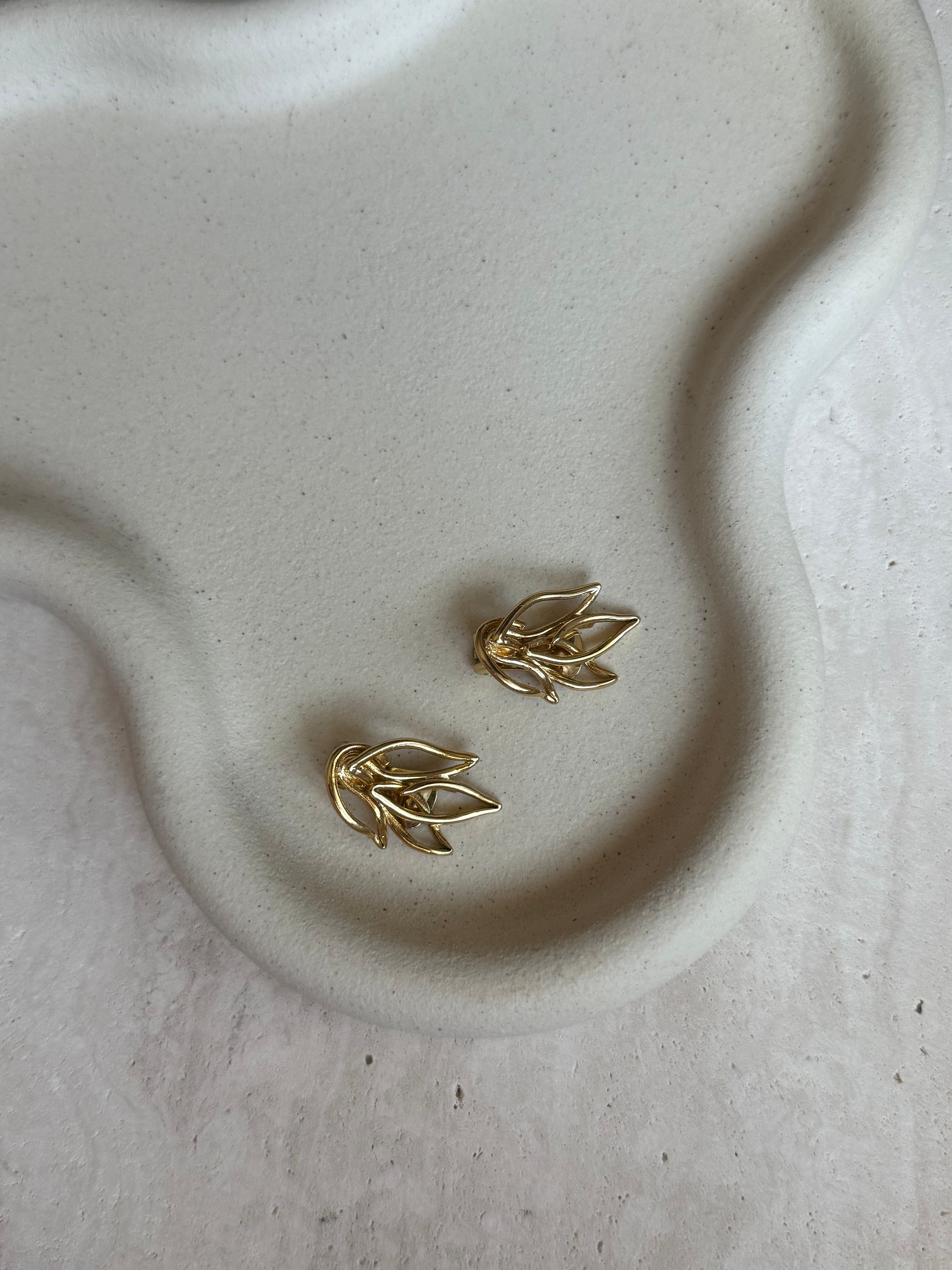 Boucles d’oreilles vintage feuilles dorées Orena