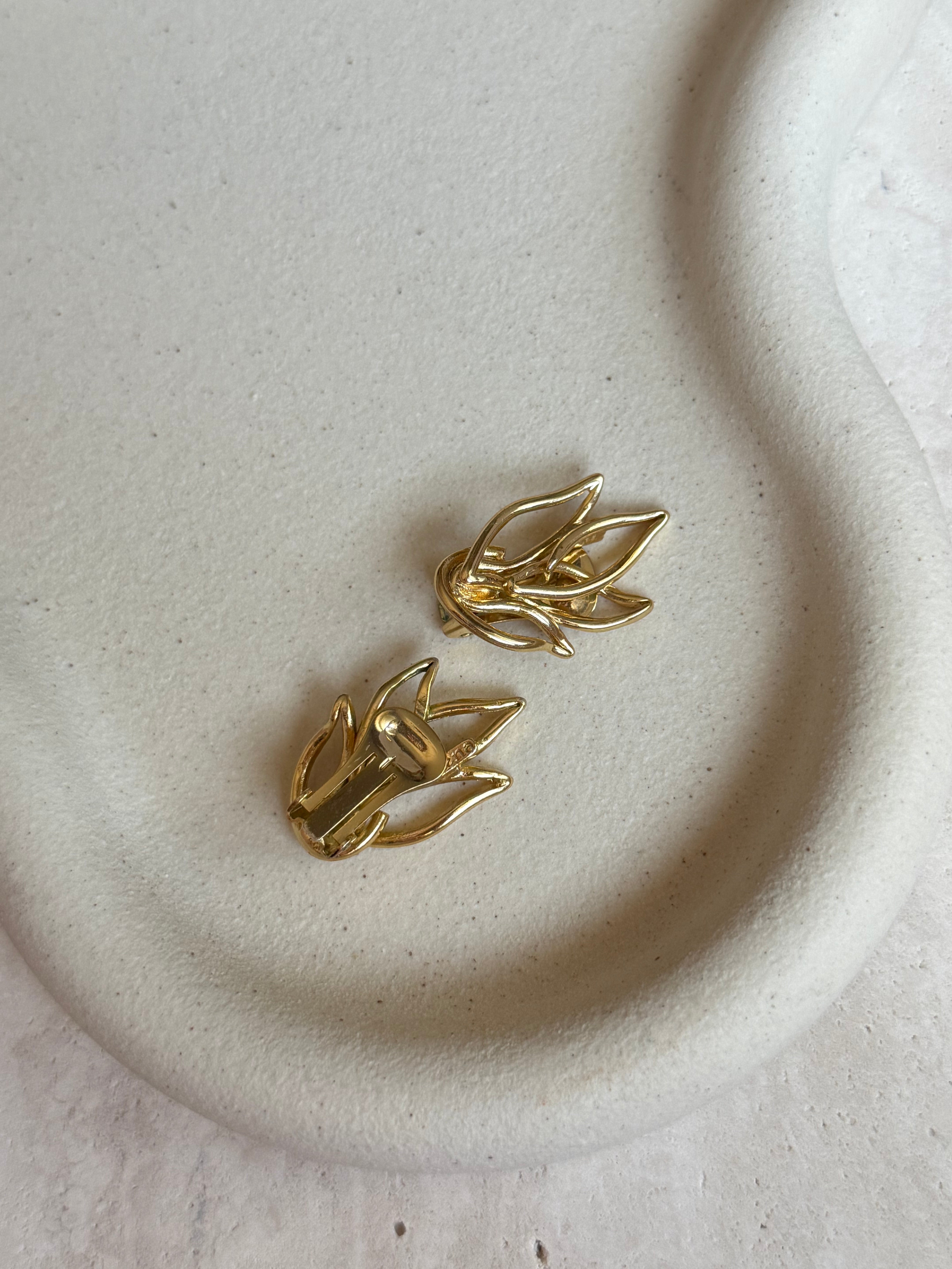 Boucles d’oreilles vintage feuilles dorées Orena