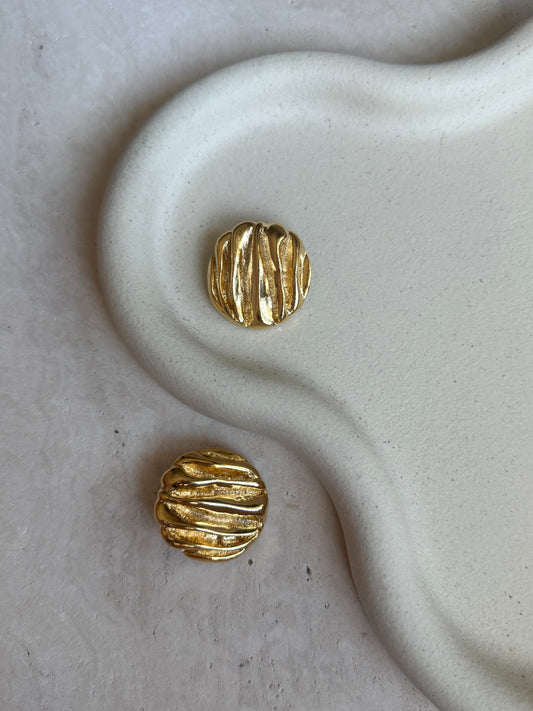 Boucles d’oreilles vintage rondes dorées